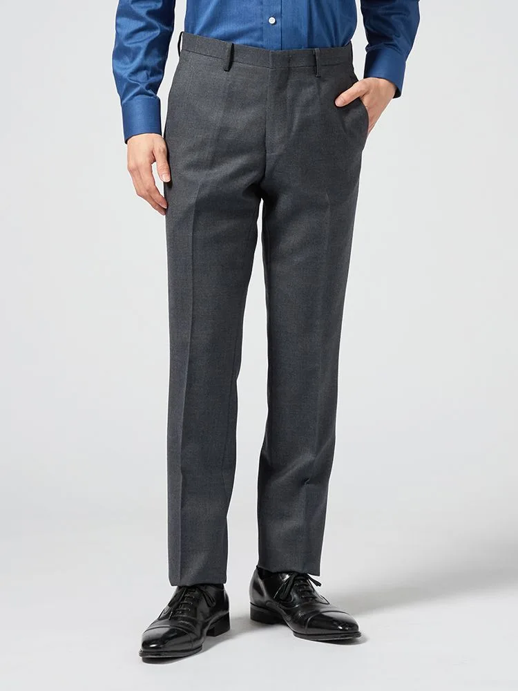 【ウォッシャブル】パンツノータックサキソニースラックス無地nero秋冬【スリムデザイン】