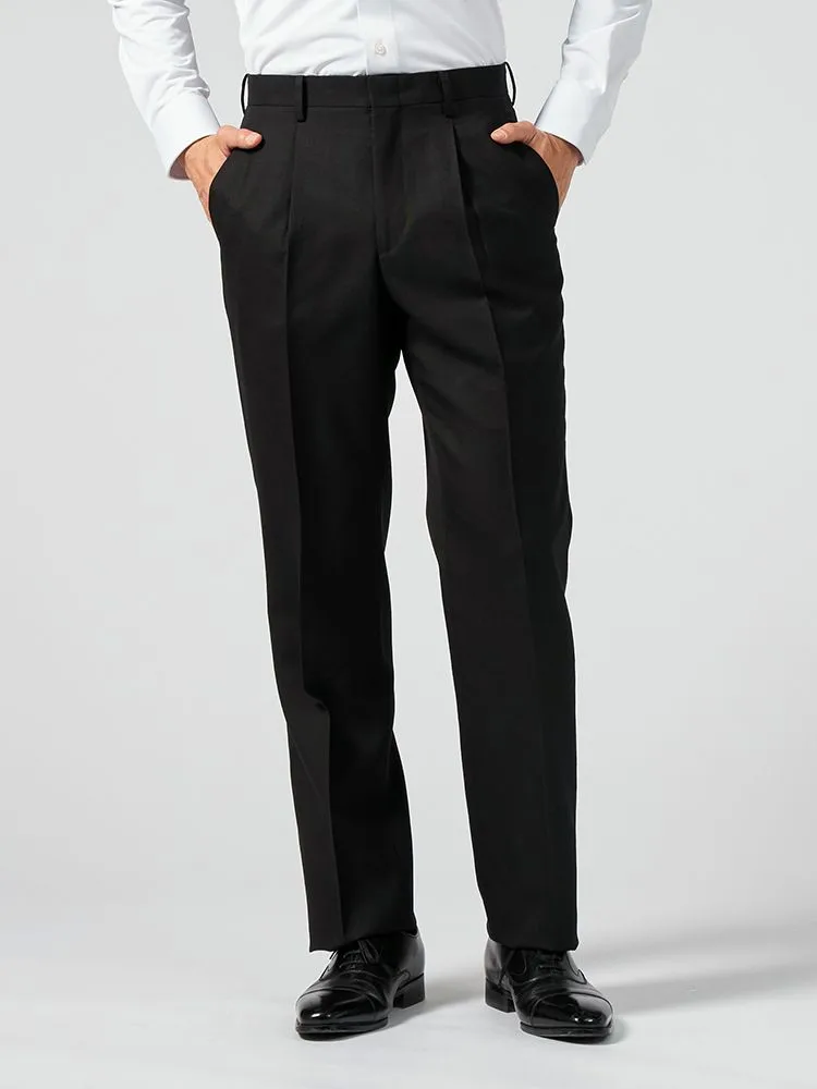 【ウォッシャブル】パンツワンタックスラックス無地カンサイ・ヤマモト秋冬