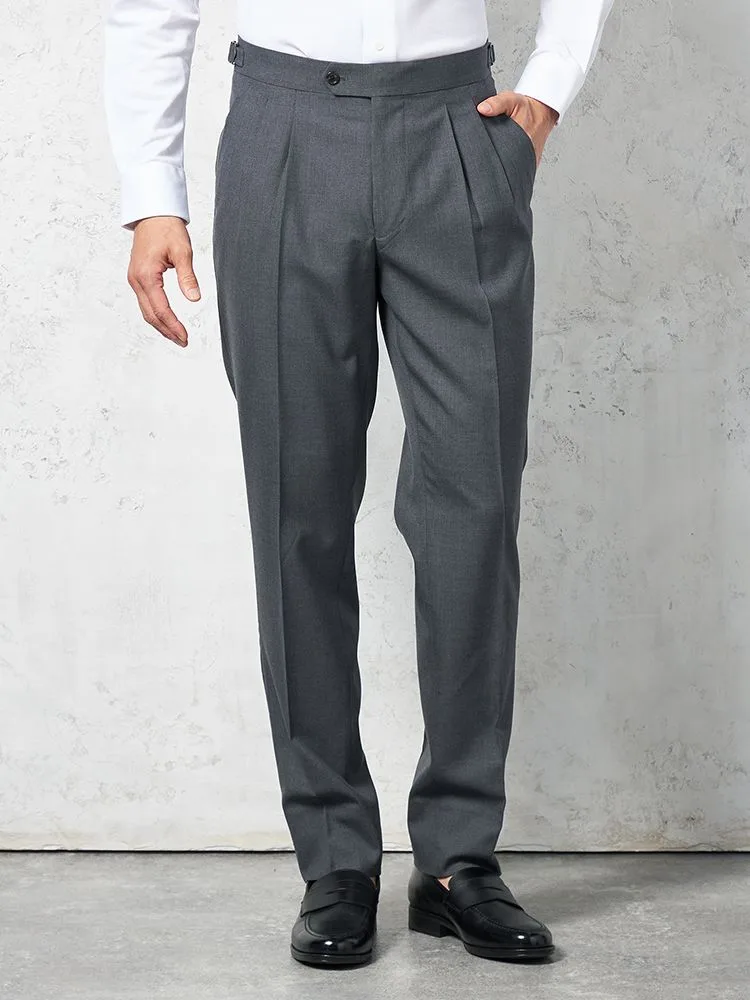 【ウール100%】パンツツータックインポート素材REDA使用サイドアジャスター付無地ARTHURPHILLIPPE-アーサーフィリップ-