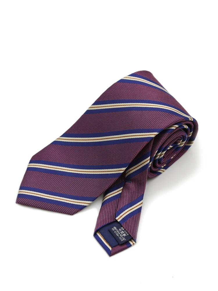 【シルク100%】ネクタイレギュラーインディゴ調ジャガードストライプリッケンバッカー秋冬