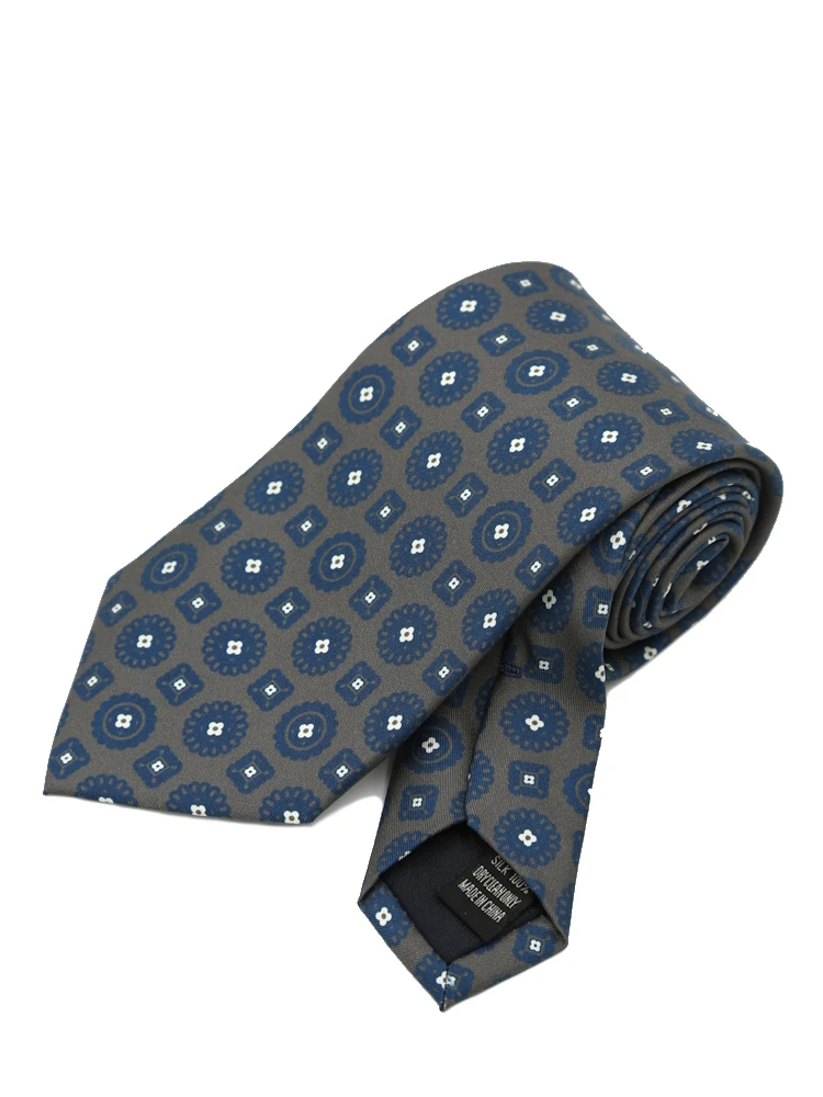【シルク100%】ネクタイレギュラープリント柄小紋S&MBLUELABEL秋冬