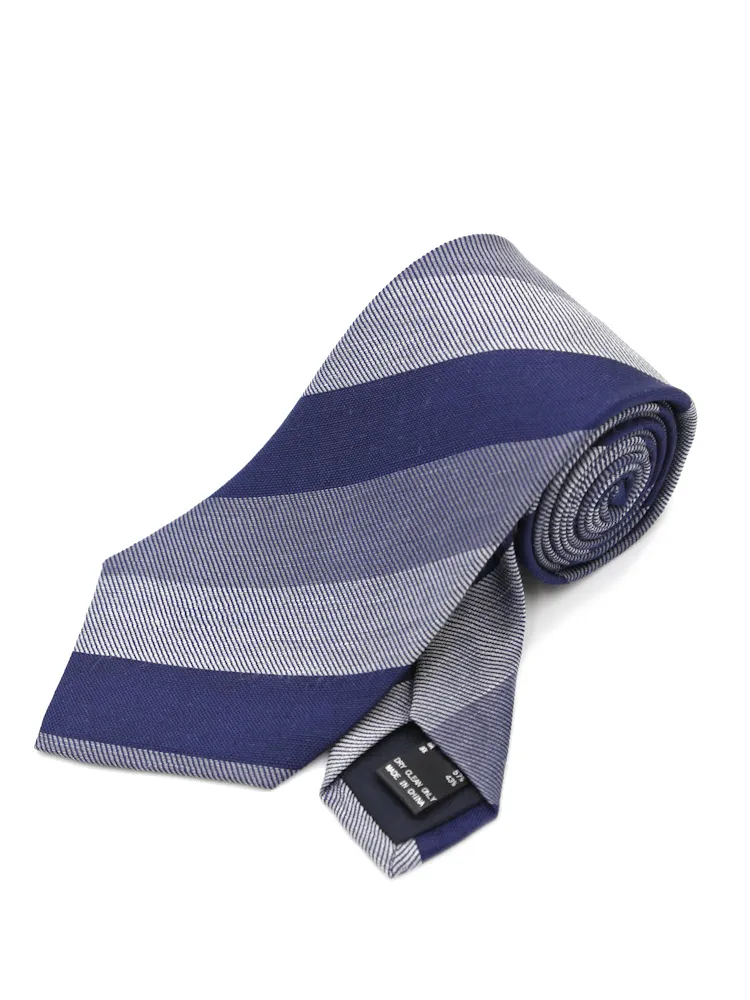 【シルク混】ネクタイシルクリネンストライプリッケンバッカー春夏