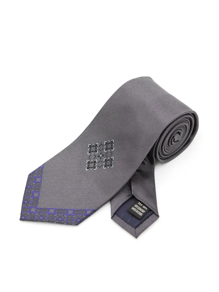 【KATHARINEEHAMNETT-キャサリン・イー・ハムネット-】ネクタイレギュラーシルク100％パネルデザイン秋冬