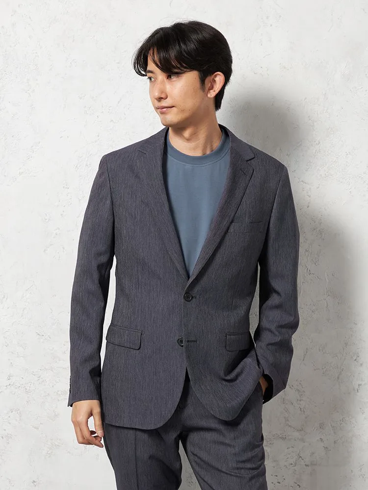 【即納】デニム調 セットアップスーツ【WEB限定】上下ウォッシャブル ネイビー TOKYO RUN