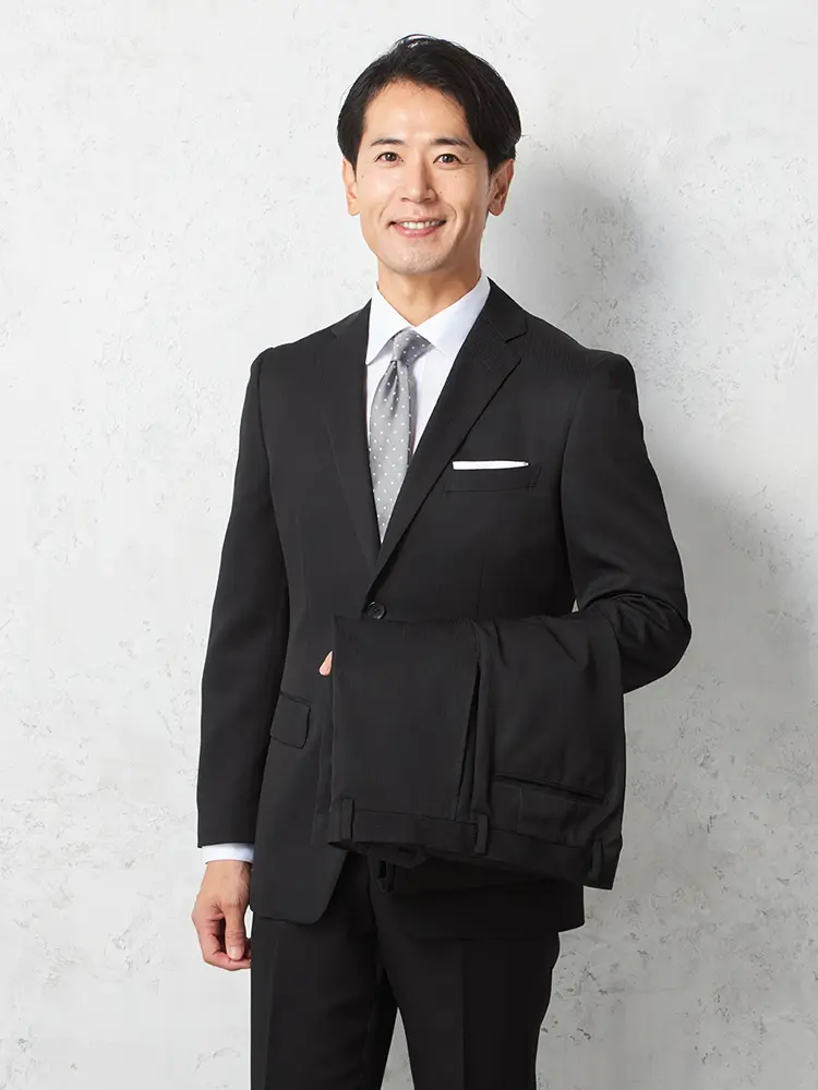 【上下ウォッシャブル】 スーツ 2つボタン ツーパンツ ストライプ ノータック 通年 【ピンキー】