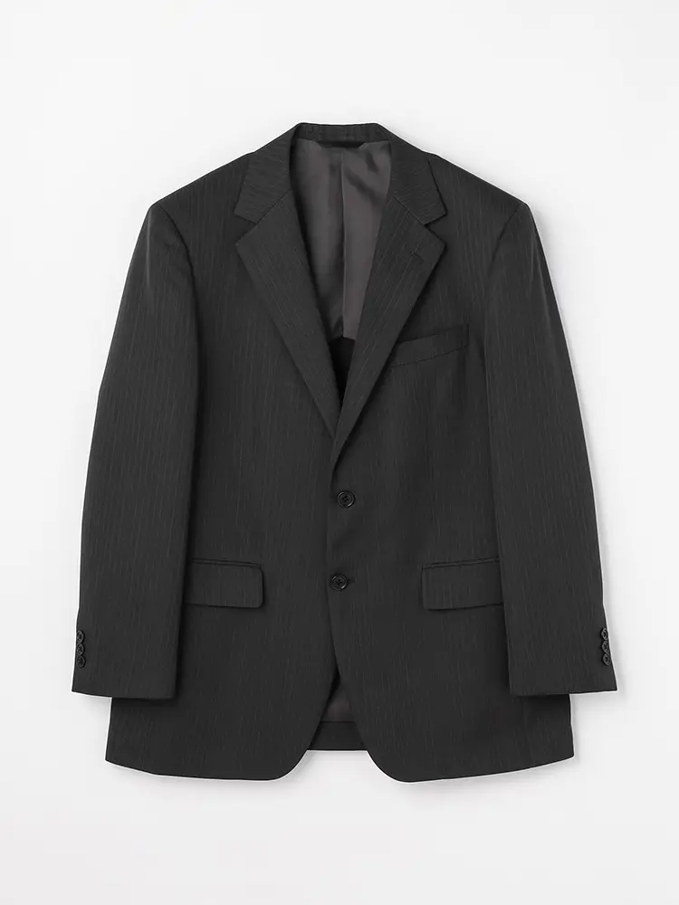 【ハントレークラブ】 上下ウォッシャブル スーツ 2つボタン ストライプ ワンタック ハントレークラブ 通年