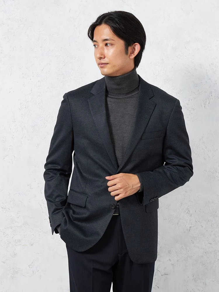 【抗ピリング】ジャケット 2つボタン【i－Jacket-アイジャケット-】ストレッチ ウォッシャブル 無地 ネイビー 秋冬