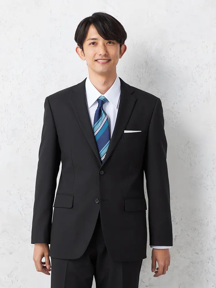 【上下ウォッシャブル】 スーツ 2つボタン ヘリンボーン  ノータック 通年 【フュージョンクラブ】