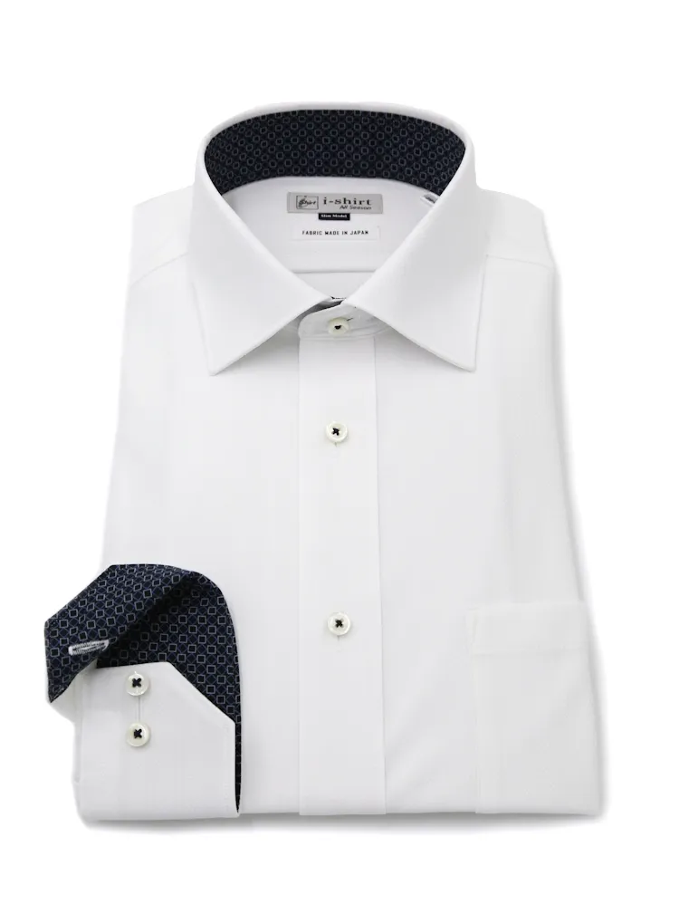 【完全ノーアイロン】長袖 アイシャツ セミワイド ストライプ ストレッチ 吸汗速乾 ワイシャツ i-shirt 通年