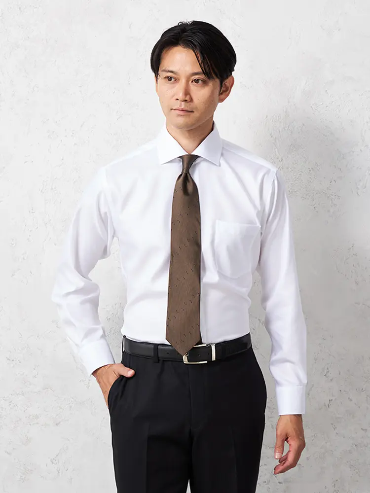 【STOVEL ＆ MASON】 綿100％ 80双 ツイル 長袖Ｙシャツ ワイド  ストーベル アンド メイソン 形態安定 通年